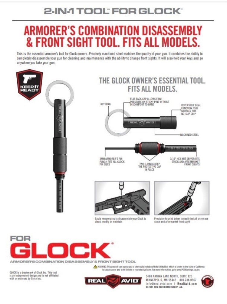 Chave Para Glock Real Avid 2 em 1